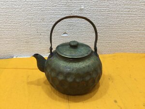 昭和レトロ！！銅製？打出大槌目？水注　湯沸　薬缶　急須　銅瓶？やかん　煎茶道具　茶道具　茶器　骨董　コレクション　アンティーク