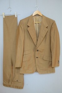 A1892/国内正規品 美品 秋冬 GUCCI グッチ ウール シルク 光沢 シングル2Bスーツ ジャケット セットアップ 上下46 茶/イタリア製 メンズ