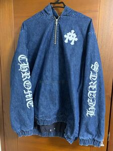 極美　クロムハーツ　デニム　フーディ　クロスパッチ　XL chrome hearts