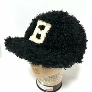 (^w^)b CO&LU ココルル COCOLULU オール ボア 起毛 キャップ 帽子 B BLACK REBEL ワッペン 刺繍 ボリューム 個性派 目立つ 黒 C0834EE