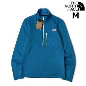 1円～!売切!【正規新品】THE NORTH FACE◆TAGEN 1/4 ZIP FLEECE フリース US限定 裏起毛 ハーフドームロゴ 男女兼用(M)青 水色 180915-25