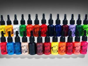 ◆【刺青・タトゥー】◆【MOM,ｓ】インク（15ｍｌ）25色セット