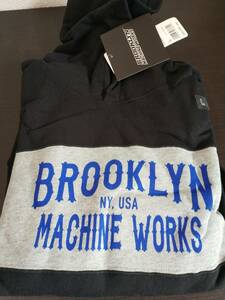 送料520円 新品未使用 UNIQLOコラボ BROOKLYN MACHINE WORKS(ブルックリンマシンワークス) プルパーカー長袖 黒 サイズL 廃盤