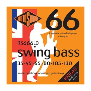 ロトサウンド 6弦ベース弦 1セット RS666LD Swing Bass 66 Standard 6-Strings Set 35-130 LONG SCALE 6弦エレキベース弦 ROTOSOUND