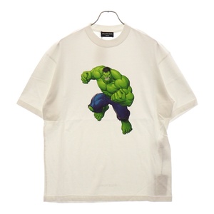 BALENCIAGA バレンシアガ 21SS × MARVEL UNSEX Incredible Hulk マーベル ハルク プリント 半袖Tシャツ ホワイト 612966