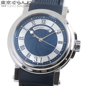 101701188 ブレゲ Breguet マリーン2 ラージデイト 5817ST/Y2/5V8 ブルー SS ラバー ビッグデイト 保証書付き 腕時計 メンズ 自動巻