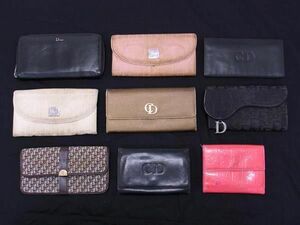 1円 ChristianDior ディオール トロッター 等 ラウンドファスナー 二つ折り 財布 長財布 ウォレット 9点セット まとめ売り DA7855