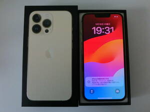 中古品 保管品 簡易動作確認済 Apple iPhone 13 Pro MLUH3J/A ゴールド 128GB SIMロックなし/激安1円スタート