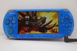 動作品 PSP プレステ ポータブル 本体 PSP 3000 ブルー メモリースティック付 SONY ソニー ゲーム RO-481KT/507