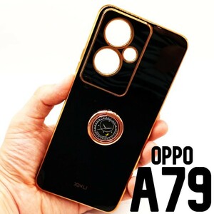 OPPO A79 5G パステル リング スマホケース ブラック