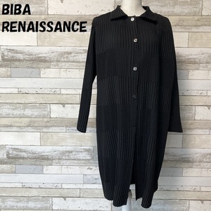 【人気】BIBA RENAISSANCE/ビバ ルネッサンス 変形プリーツ ロングシャツ ワンピース スクエアボタン ブラック/A668