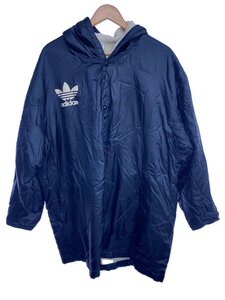 adidas◆コート/L/ポリエステル/BLK/無地