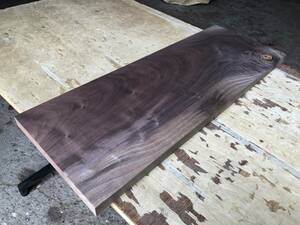 1円スタート！【U620】ウォルナット 600×215～220×22㎜ 極上杢 板材 乾燥材 木工 DIY 木材 無垢材《銘木すずめや》