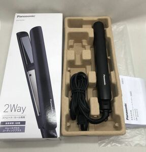 Panasonic コンパクトストレートアイロン 家庭用 EH-HV2A ブラック 箱・取扱説明書付 ストレート カール ヘアアイロン 中古 KH YUPK