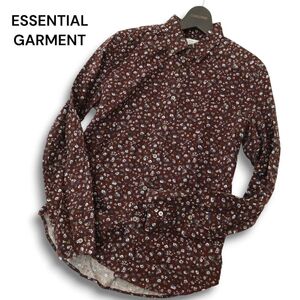 ESSENTIAL GARMENT メンズビギ 通年 【花柄 フラワー 総柄】 長袖 ボタンダウン シャツ Sz.2　メンズ　A4T10348_A#C