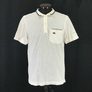 三陽商会★バーバリー/BURBERRY GOLF★半袖ポロシャツ【Mens size -M/白×黒/white×black】Tops/Shirts◆BH62