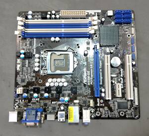 【中古パーツ】BIOS確認のみ、ASROCK H55M-GE マザーボード ＩＯパネル付き　LGA1156 ■MB5613