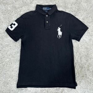 POLO RALPH LAUREN ラルフローレン ポロシャツ 半袖 ビッグポニー 刺繍ロゴ ブラック 黒 サイズL