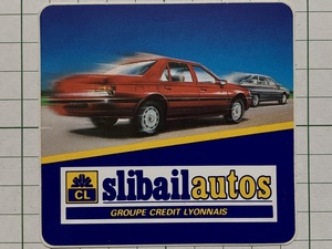 外国 古いステッカー：slibail autos 車 フランス デザイン 広告 ビンテージ +Pb