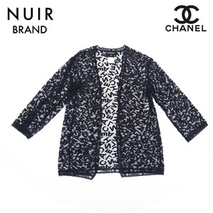 シャネル CHANEL ジャケット ロゴ レース ブラック