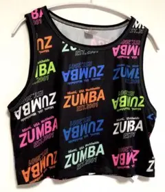 ZUMBA 総柄 ショート丈 タンクトップ カラフル マルチカラー M程