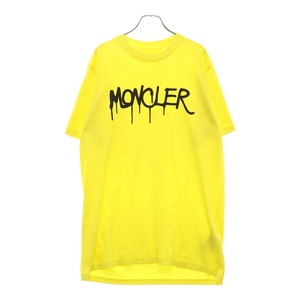 MONCLER モンクレール 23SS フロント ペイント ロゴ クルーネック 半袖Tシャツ カットソー イエロー I20918C00013 83927