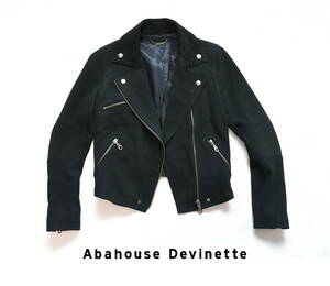 Abahouse Devinette　(アバハウスドゥヴィネット) 本革スウェードレザー・ライダースジャケット size2 ブラック