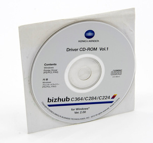 KONICA MINOLTA Driver CD-ROM Vol.1 bizhub C364/C284/C224 Windows 中古 ディスクのみ