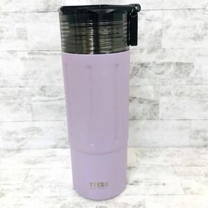 【 新品】【 TYESO 】水筒 ( パープル 600ml ) 2way 魔法瓶 保温 保冷 滑り止め アウトドア 取っ手付き蓋 多機能 ドリンクボトル 自転車