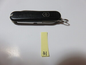 VICTORINOX ビクトリノックス SWISS スイス 携帯 ナイフ ツールナイフ アウトドア キャンプ №31 ブラック 黒 サイズ58-15-8㎜ ユーズド