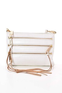 Rebecca Minkoff ジップデザイン レザーショルダーバッグ - ホワイト レベッカミンコフ KL4QC3H58