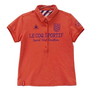 LECOQ GOLF ルコックゴルフ 半袖ポロシャツ プリント オレンジ系 L [240001805769] ゴルフウェア レディース