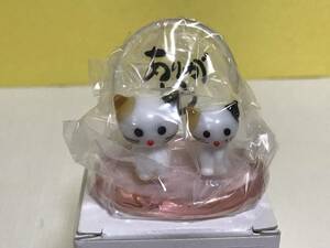 ミケネコ親子 置物 「ありがとう」 未使用品 猫 ねこ ネコ グッズ 三毛猫