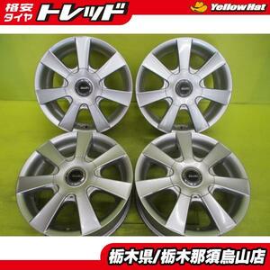 中古アルミホイール 4枚セット 14インチ ZEABEC FS5 5.5J 14 8H/100 114.3 +35 シルバー 補修用 車検用等に シエンタ ポルテ