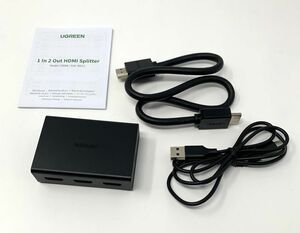 【一円即決】UGREEN HDMI 分配器 1入力2出力 2画面同時出力3D映像対応 1円 SEI01_1565