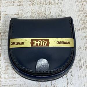 BI15【雑貨】未使用？　GENUINE CORDOVAN　コードバン 小銭入れ コインケース 馬蹄型　ネイビー