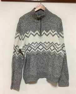 せ1524 AMERICAN EAGLE アメリカンイーグル ハーフジップ 長袖ニット M グレー SERIOUSLY SOFT クラシックフィット 