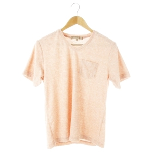 ユナイテッドアローズ A DAY IN THE LIFE UNITED ARROWS Tシャツ カットソー パイル Vネック 半袖 ストレッチ ポケット M ピンク /CK14