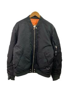 DIESEL◆ダメージ加工/MA-1/XL/ナイロン/BLK/無地/00SAS1-J-ROSS-REV-00EAZA