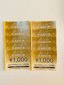 西武ホールディングス　株主優待　共通割引券　10,000円分 (1,000円×10枚)