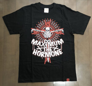 マキシマム ザ ホルモン Tシャツ TEE 表裏 プリント S ブラック Maximum The Hormone 黒 MTH 共用 シェア 竹田誠志 着用