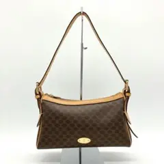 美品【CELINE】ショルダーバッグ　トップハンドル　マカダム柄　ゴールド金具