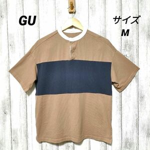 GU ジーユー (M)　トップス 半袖 バイカラー