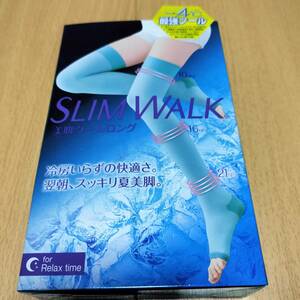 [新品]　スリムウォーク　美脚ロングクール着圧　靴下　ロングソックス　レッグケア PIP SLIMWALK　ピップ　ライトブルー 未使用