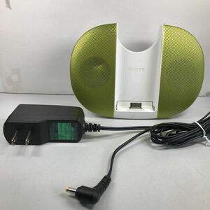SONYウォークマン用　アクティブスピーカー+充電器(SRS-NWGT015+ AC-E5212)動作品、良品、ライトグリーン