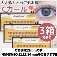 セルフまつエク ３箱セット まつ毛マツエク Cカール ブラック 13mm