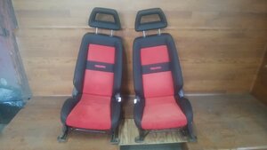 U#148 ケイ Kei ワークス HN22S 2007年 純正レカロシート左右 フロント 赤黒 RECARO 運転席/助手席 個人宅宛不可