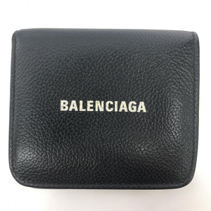 【中古】BALENCIAGA コンパクトウォレット 594216 ブラック バレンシアガ コインケース破れ[240066151754]