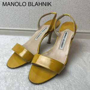 MANOLO BLAHNIK マノロブラニク エナメル ヒール サンダル パンプス