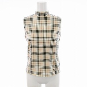 バーバリー ロンドン BURBERRY LONDON ノースリーブ カットソー モックネック ノバチェック 2 M ベージュ